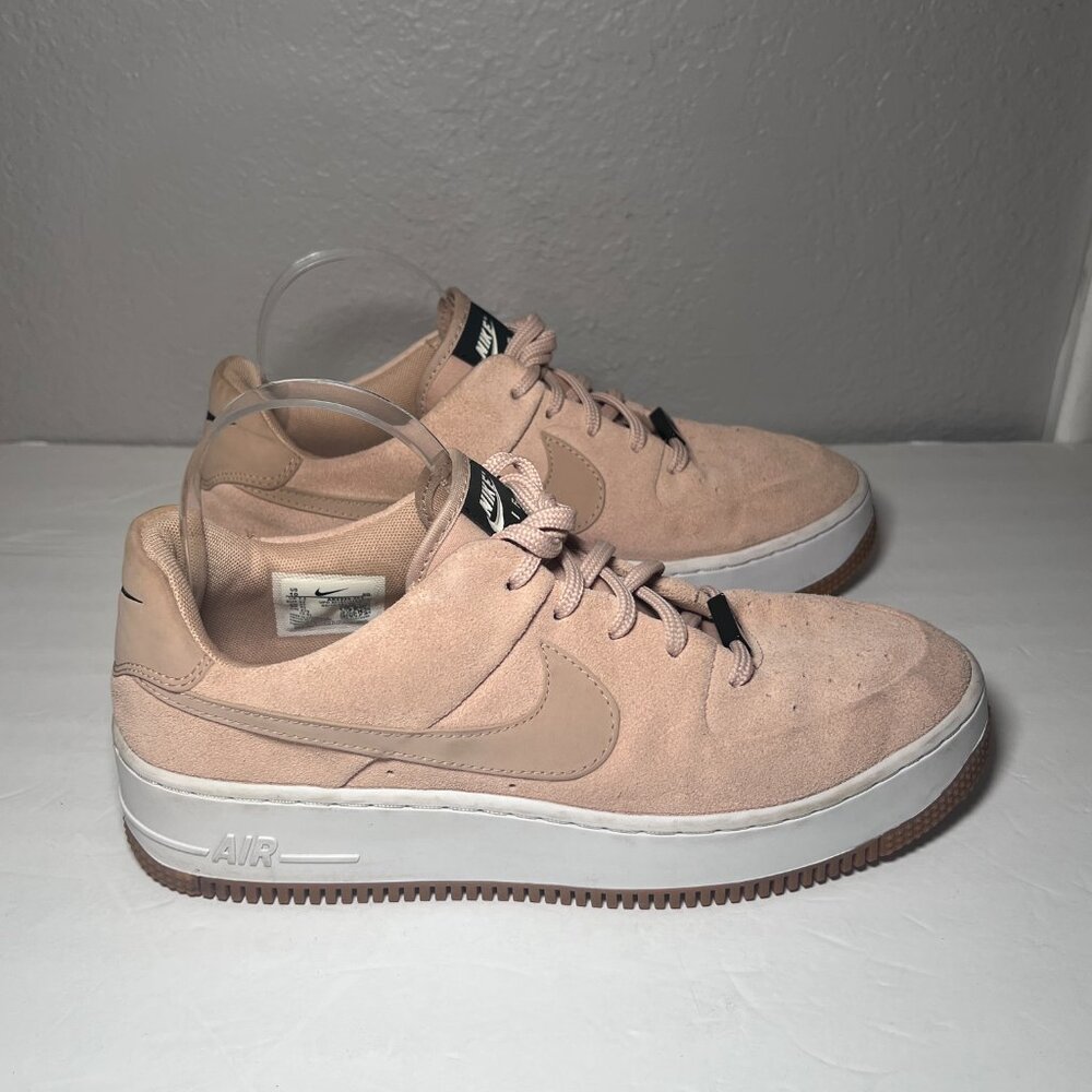 Nike Air Force 1 Sage Low Beige Suede Sneakers AR5339-203 - Picture 2 of 12